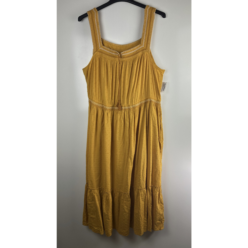 Old Navy Sleeveless Waist Defined Embroidered Clip Dot Maxi Dress Plus Size 3X - Picture 2 of 15